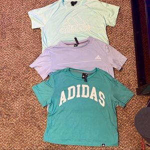3 women’s adidas cropped tees